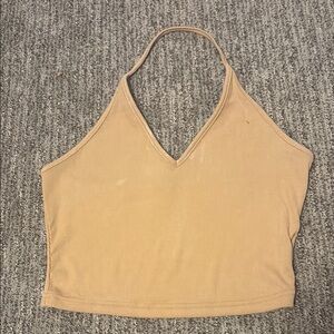 Tan Halter Neck Women's Top